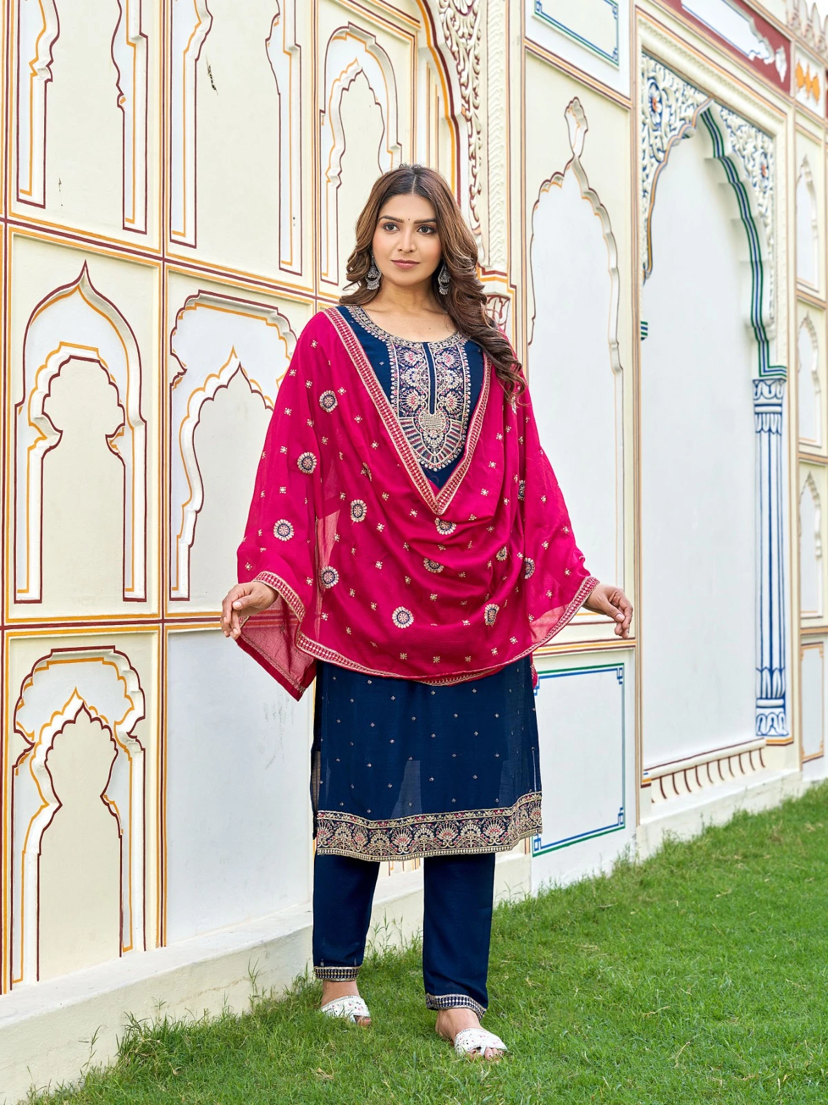 Aanchi Kurtis Rinkle Vichitra Wholesale Readymade Salwar Suit Catalog — Wholesale Salwar Suits, Aanchi wholesale from Surat - Gallery Image 2